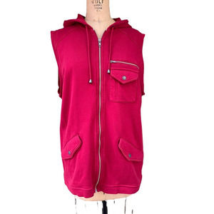 Liz Wear Red Athleisure Zippered Vest Top L/XL Vintage